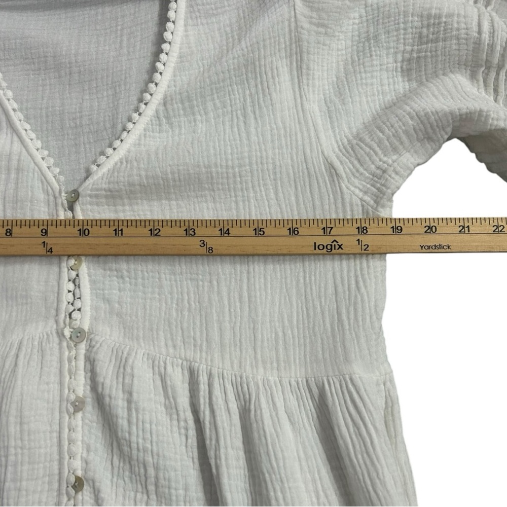 Jaase Women's White Quincy Jones Gauze Mini Dress Sz XS - Picture 6 of 9